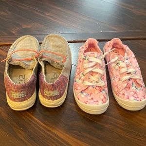 Girls hey dudes and Walmart shoes